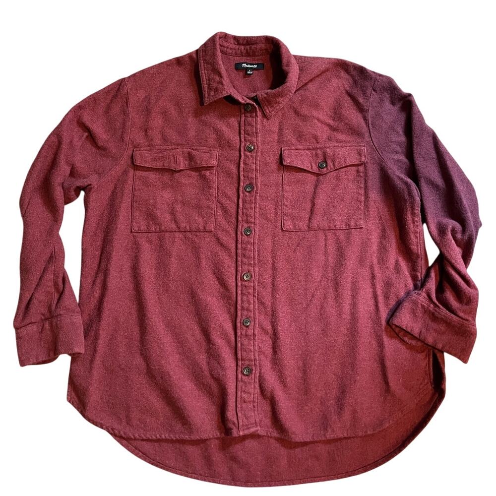 Madewell long sleeve button up maroon size large